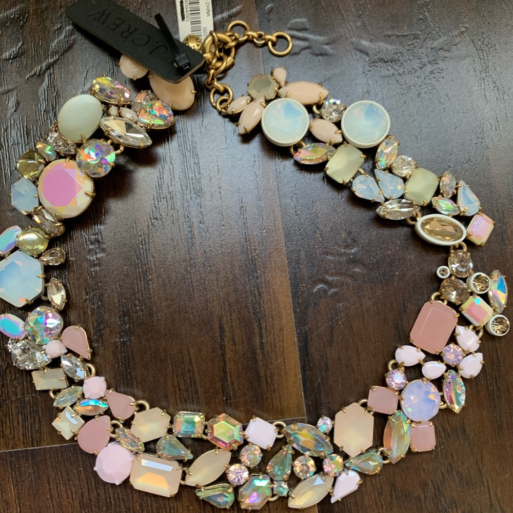 J Crew crystal crystal light pink ombre necklace